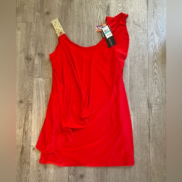 NEW Betsy & Adam Red Cocktail Dress, size 16 - Picture 3 of 9